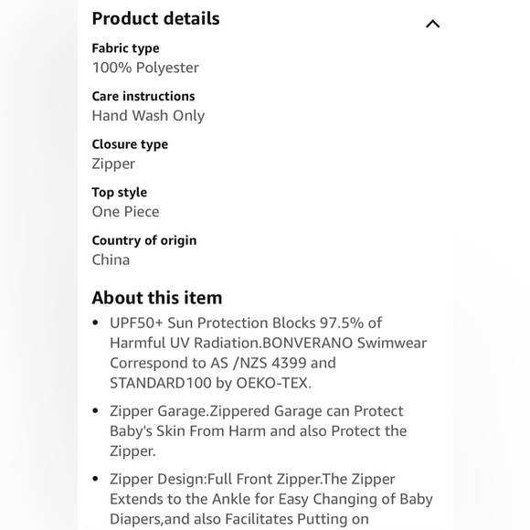 NEW BONVERANO Baby Girl Bathing Suit Long Sleeve UPF 50+ Sun Protection - Picture 5 of 7